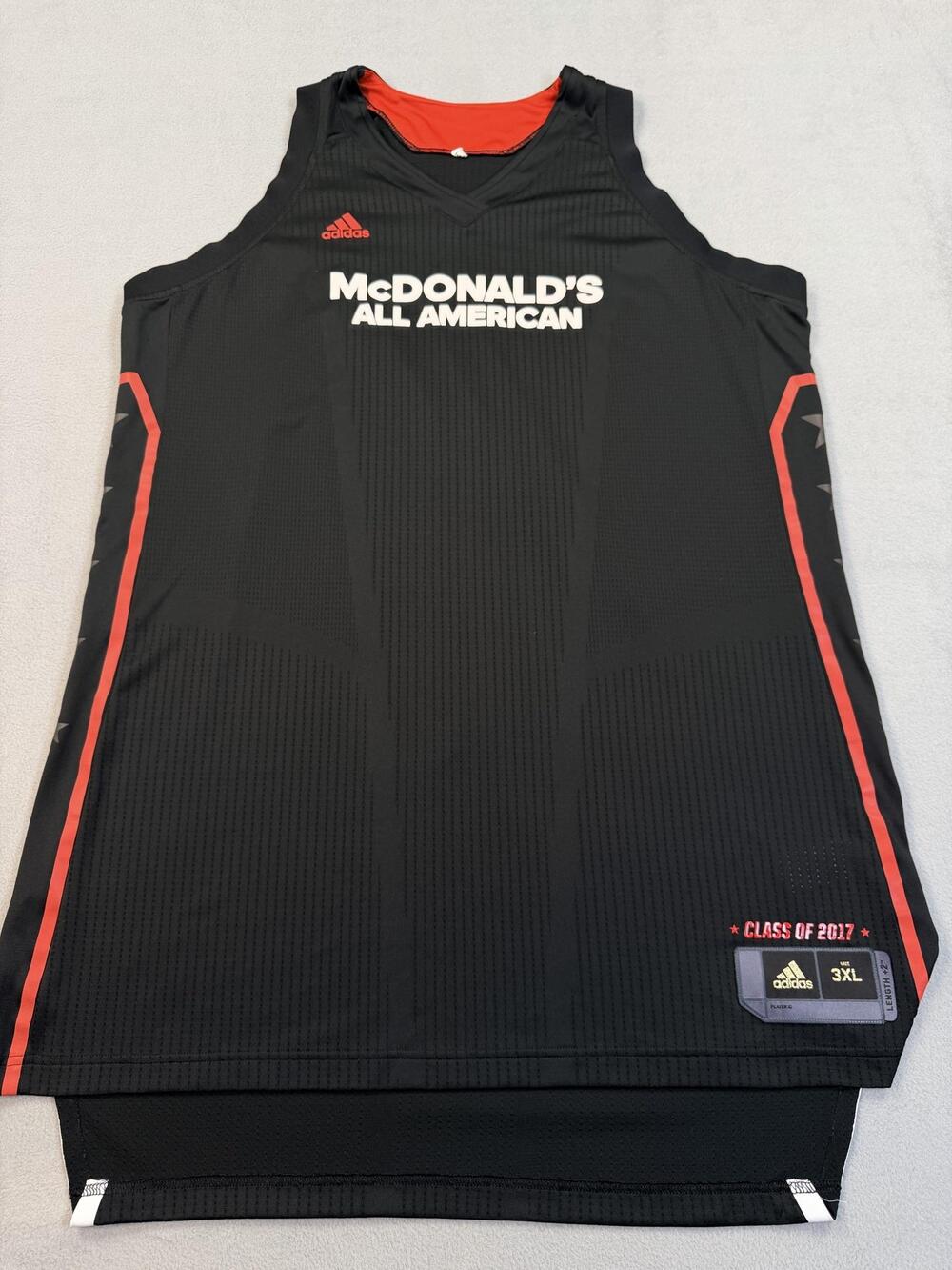 McDonald's All American Jersey Mens 3XL Black Basketball Adidas Class Of 2017